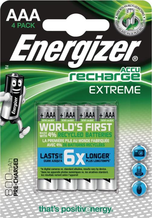 Produktbild Energizer Recharge Extreme (4 Stk., AAA, 800 mAh)