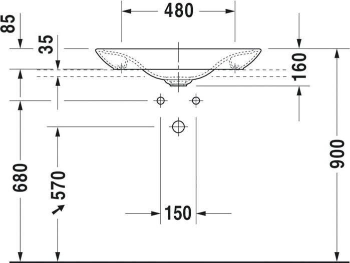 Produktbild Duravit Aufsatzbecken PURAVIDA + o ÜL HLB 700x465mm geschli o HL weiss WG (465 mm, 700 mm)