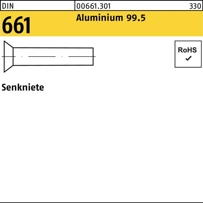 Actual product image Countersunk rivet DIN 661 2.5 x 12 Aluminium 99.5