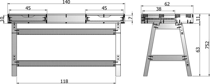 Actual product image Woood Nikki (75 x 140 x 62 cm)