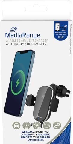 Produktbild MediaRange KFZ-Schnellladest. f. Lüftungss. m. Haltekl schw