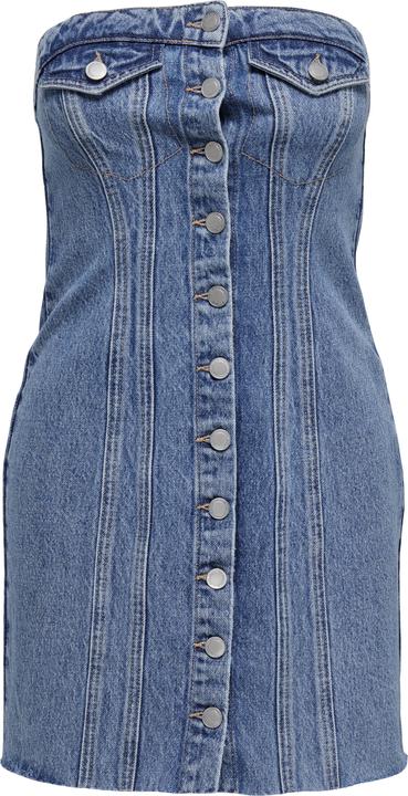 Only Eng anliegend Trägerlos Kurzes Kleid Jeanskleid
