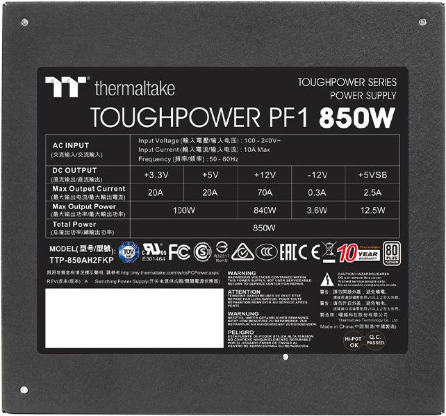 Actual product image Thermaltake Toughpower GF1 (850 W)