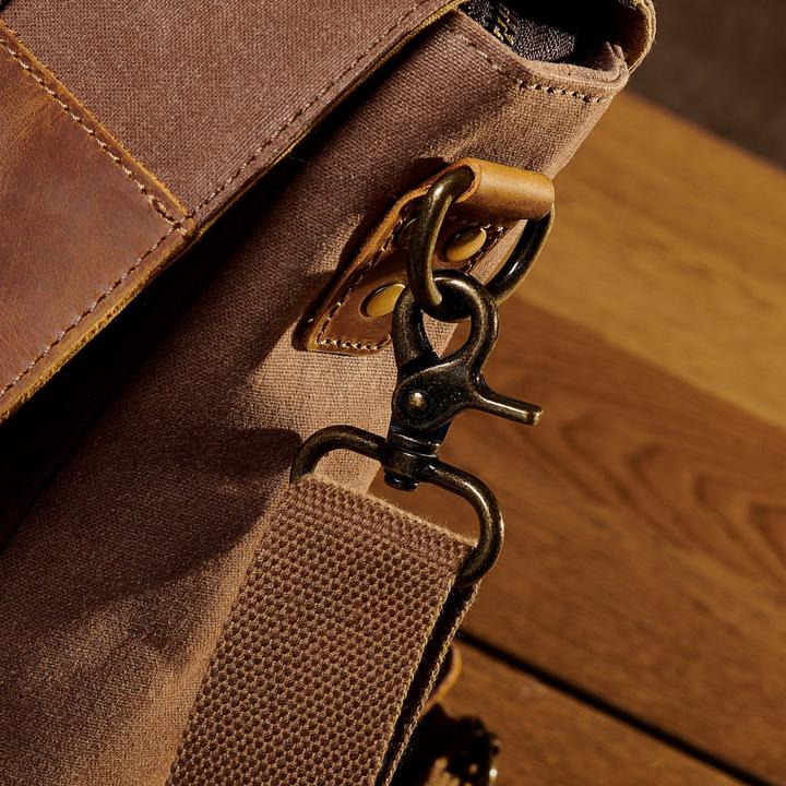 Immagine prodotto Only-Bags.Store Borsa a tracolla in pelle cerata, borsa a tracolla in tela cerata, borsa in pelle per laptop