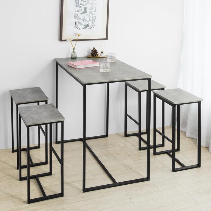 Produktbild SoBuy Bartisch Mit 2 Stühlen (110 x 97 x 60 cm)