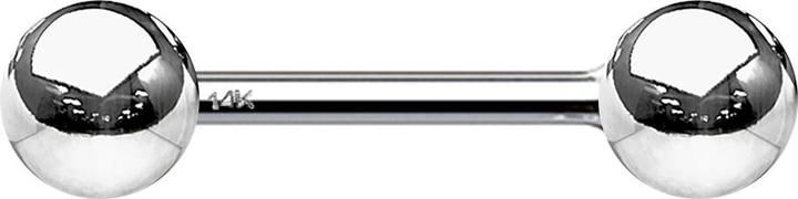 Immagine prodotto Star Piercing Barbell in oro bianco 14k con pallina (Oro 14k, senza ottone)