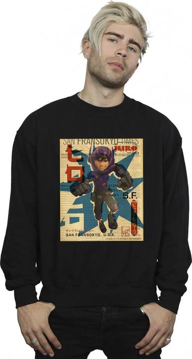 Immagine prodotto Disney Big Hero 6 Baymax Hiro Newspaper Felpa Uomo (L)