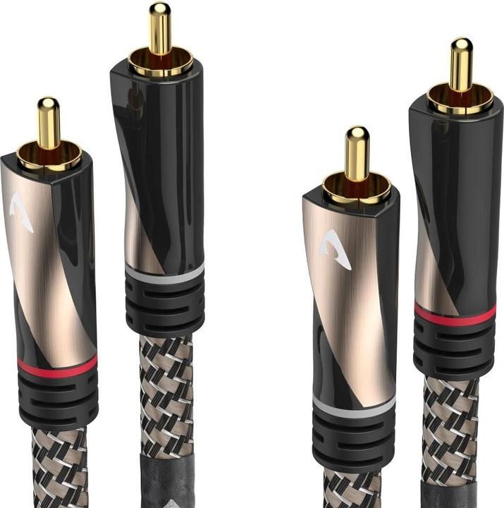 Immagine prodotto Avinity Cavo audio, 2 spine cinch - 2 spine cinch, tessuto, placcato oro, 1 m (1 m, Cinch)