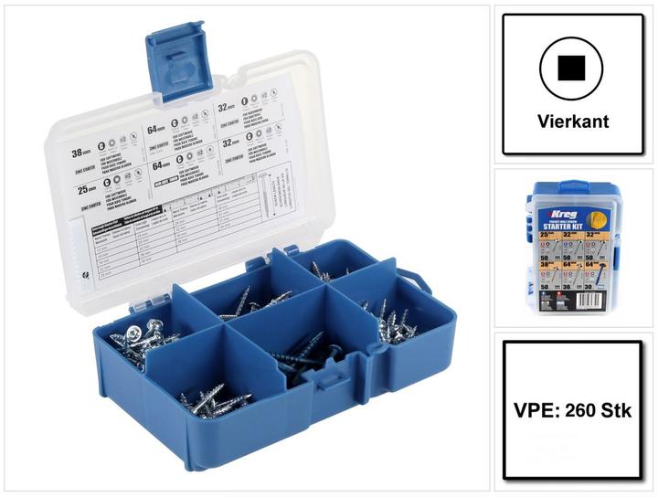 Actual product image Kreg Pocket hole screw range (260 Screws per piece)