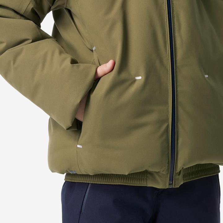 Actual product image Wedze Children's ski jacket padded warm waterproof - Piste 500 khaki (146)