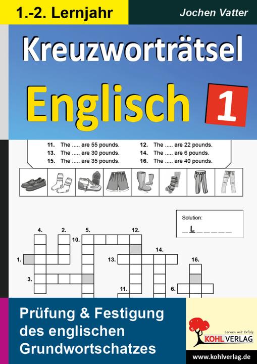 Image du produit Kreuzworträtsel Englisch - 1.-2. Lernjahr (Allemand, Jochen Vatter, 2013)