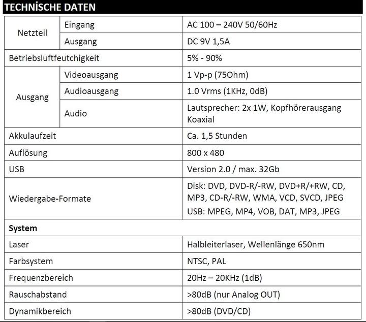 Produktbild Reflexion DVD 7052 Kopfstützen (Tragbarer DVD-Player)