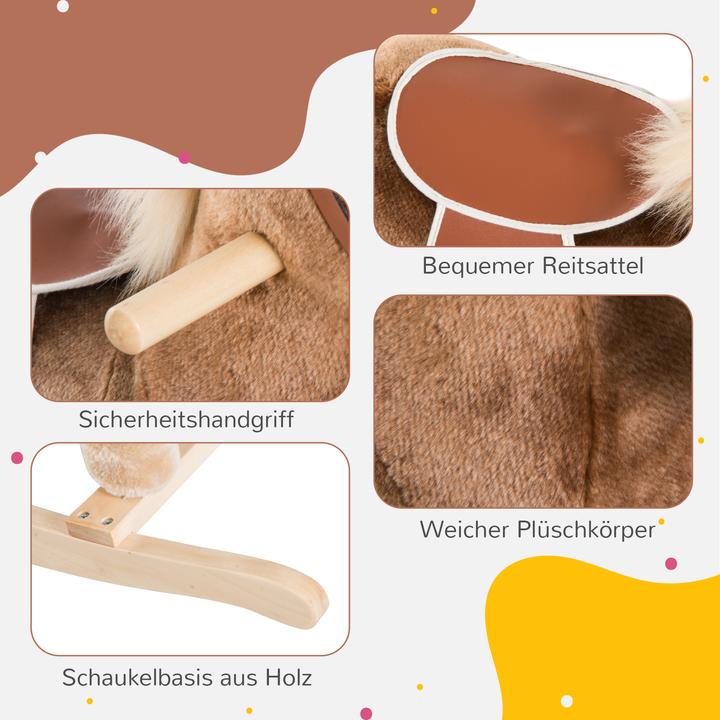 Produktbild Homcom Plüsch-Schaukelpferd für Kinder