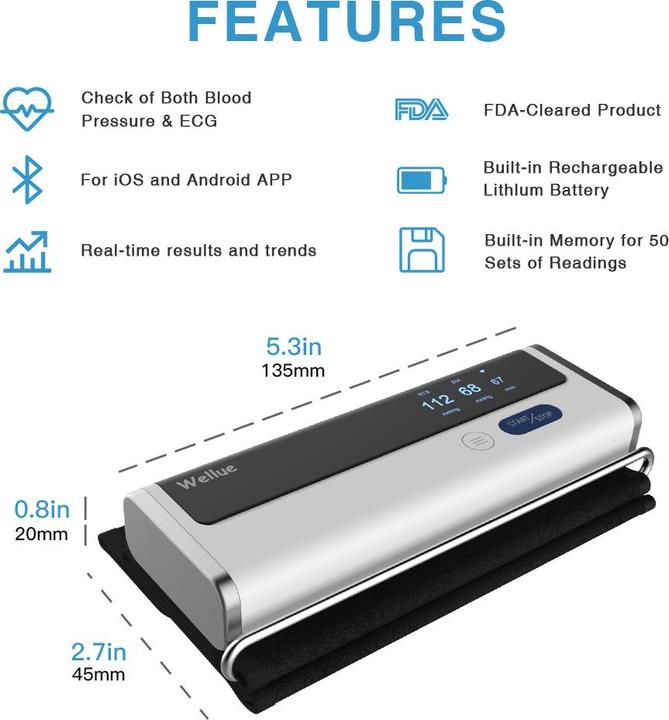 Produktbild ViatomTech BP2A Bluetooth upper arm bp monitor (Blutdruckmessgerät Oberarm)