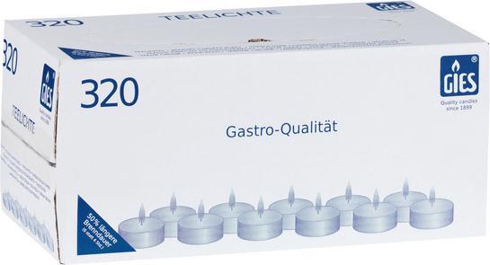GIES Tea lights in aluminium Premium PROFI-Line white 20 x 38 mm (320 pcs.)