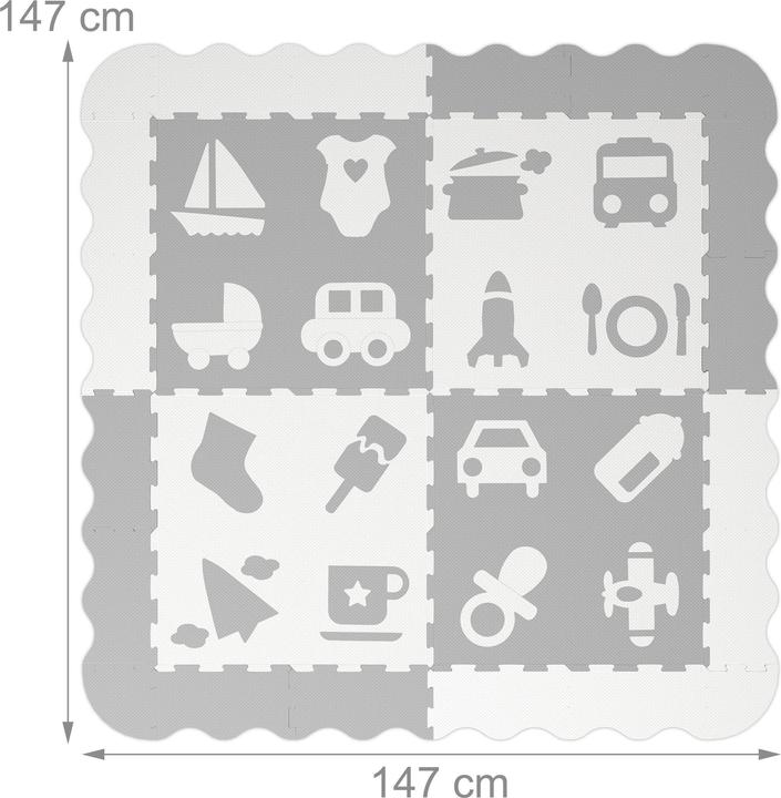 Image du produit Relaxdays tapis puzzle 24 pièces (60 x 60 x 1 cm)