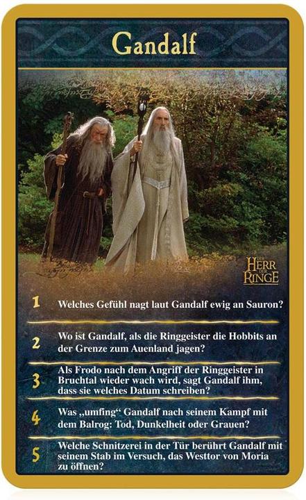Immagine prodotto Winning Moves WIN46301 - Quiz Top Trumps: Il Signore degli Anelli - Gioco a quiz (DE), per 2 giocatori, a partire (Tedesco)