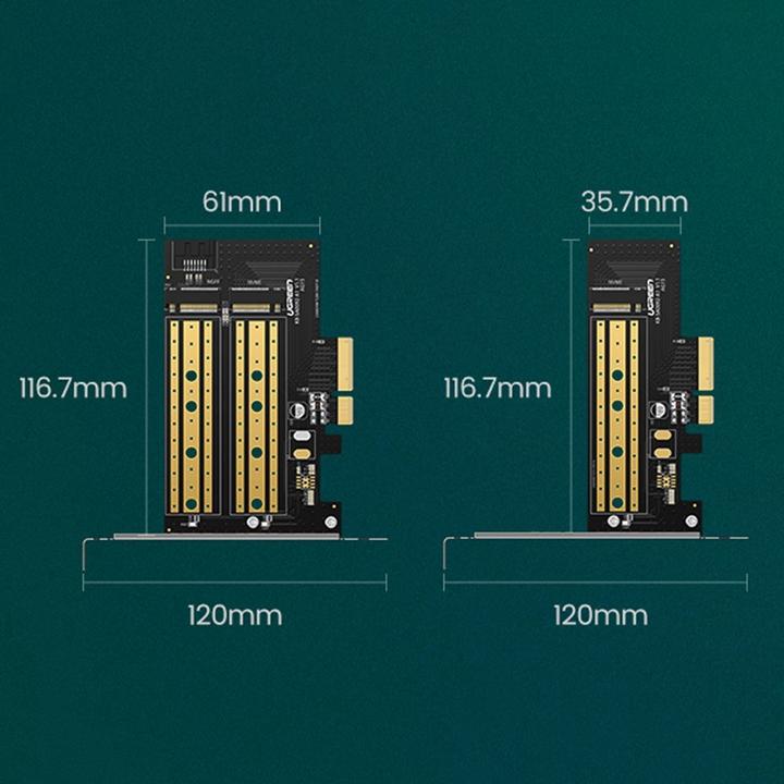 Immagine prodotto Ugreen Adattatore da PCIe 3.0 x4 a M.2 M-Key + M.2 B-Key