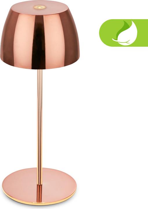 Produktbild Briloner Akku LED Tischleuchte - Mini, Touch, Kupfer glänzend (150 lm)