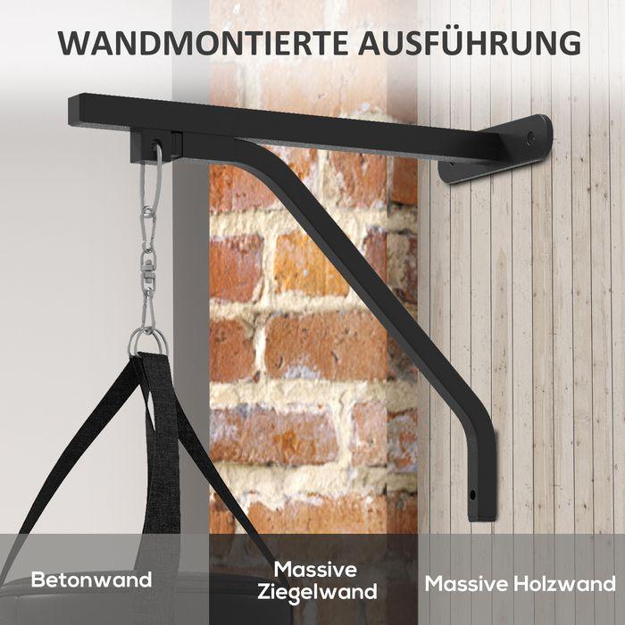 Actual product image Swisshandel24 Boxsack Wandhalterung Boxsack Ständer mit Handschuhen, Stahl, Schwarz