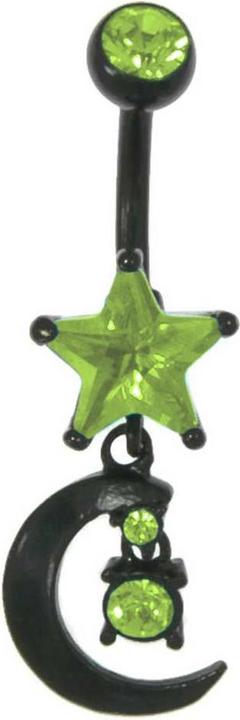 Actual product image Bijouteria Bellypiercing (Surgical steel 316L, Crystal, PVD coating (black))