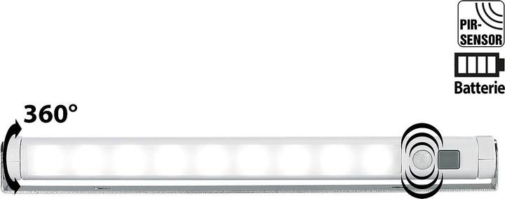Immagine prodotto Lunartec Striscia luminosa girevole, rilevatore di movimento, 9 LED SMD bianco luce del giorno