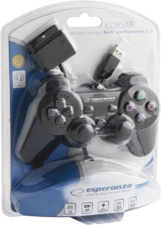 Actual product image Esperanza EG106 control panel, PS2 (PS3, PC)
