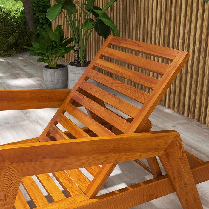Produktbild Swisshandel24 Sonnenliege, Gartenliege aus Holz, Wetterfest Relaxliege bis 120 belastbar, Orange, 66x190x73,5cm (66 cm)