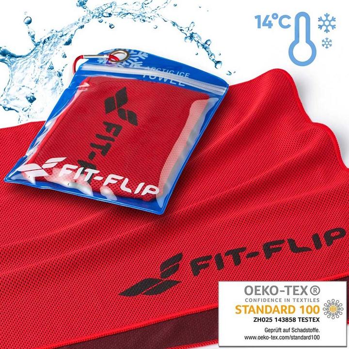 Produktbild Fit-Flip Airflip Towel Kühlhandtuch Mikrofaser mit Tasche 100x30cm (100 x 30 cm)