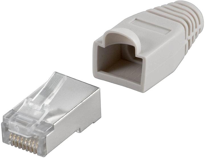 Wirewin Stecker RJ45 Cat.6 100 Stück, geschirmt, Grau (Netzwerkkabel Stecker)