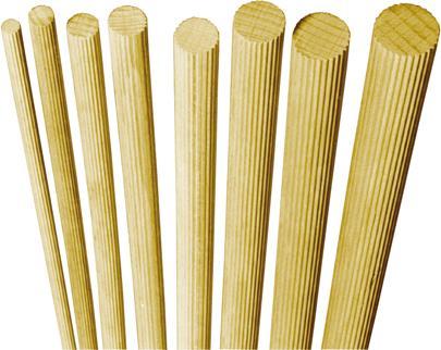 Produktbild Facett Rundstäbe Buche geriffelt, 6 mm