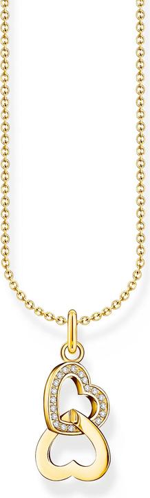 Produktbild Thomas Sabo Kette mit Anhänger verschlungene Herzen vergoldet (Zirkonia, 38 - 45 cm)
