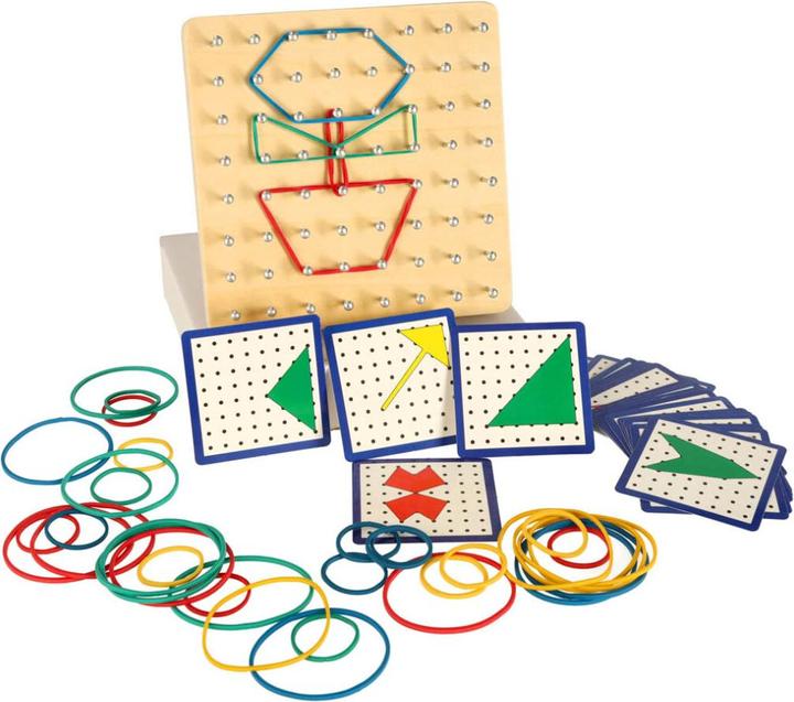 Produktbild Ikonka Geoboard geoplan Holzpuzzle zum Erstellen von Formen mit Gummibändern