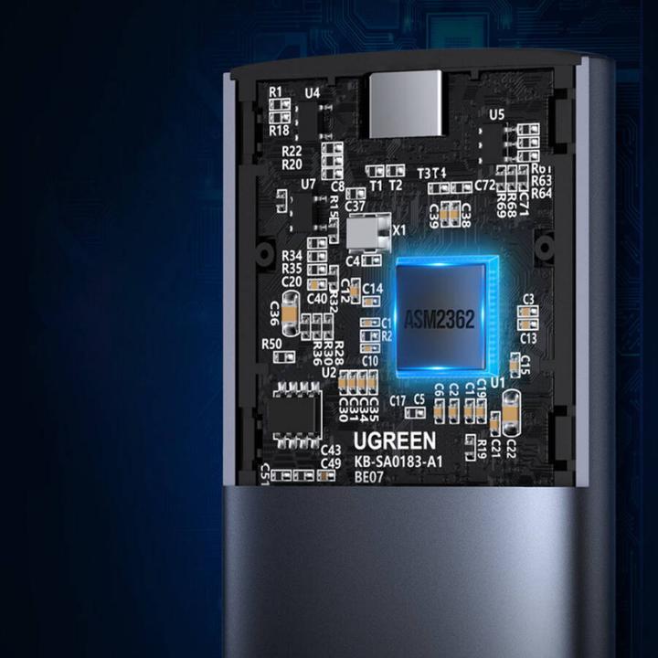 Productafbeelding Ugreen CM400 M.2 SSD behuizing, NVMe, SATA, 10Gbps, USB-C (Grijs) (M.2 2230)