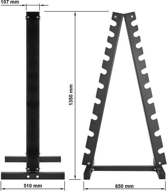 Immagine prodotto ATX Hantelpyramide 10 Paar-schwarz