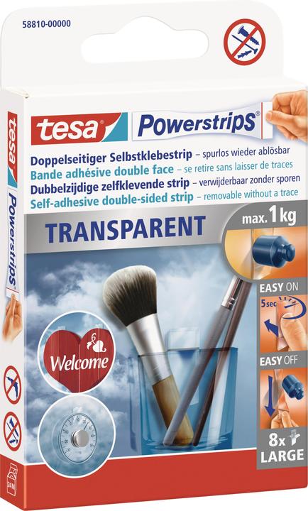 Produktbild tesa Powerstrips Transparent Large (1 kg)