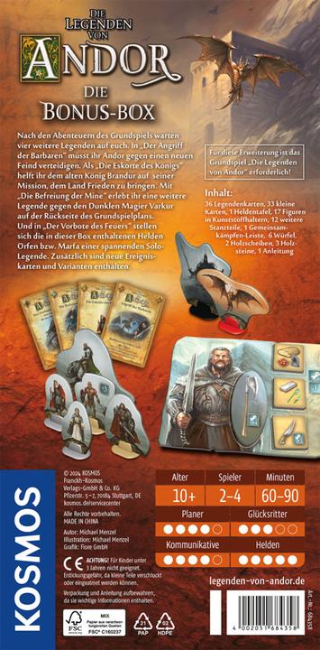 Image du produit Kosmos Les Légendes d'Andor - Le coffret bonus (Allemand)