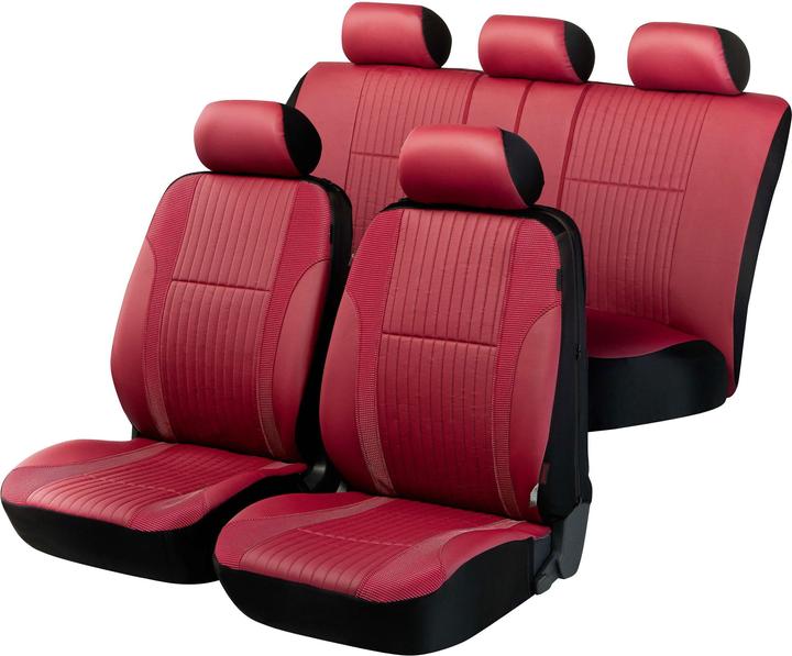Immagine prodotto Walser Coprisedili auto Medway Set completo in finta pelle Zipp-It Deluxe Ruby Red