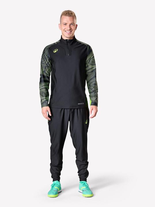 Produktbild Kipsta Damen/Herren Fussball Sweatshirt 1/2 Zip - VIRALTO Wave schwarz/neongelb (L)