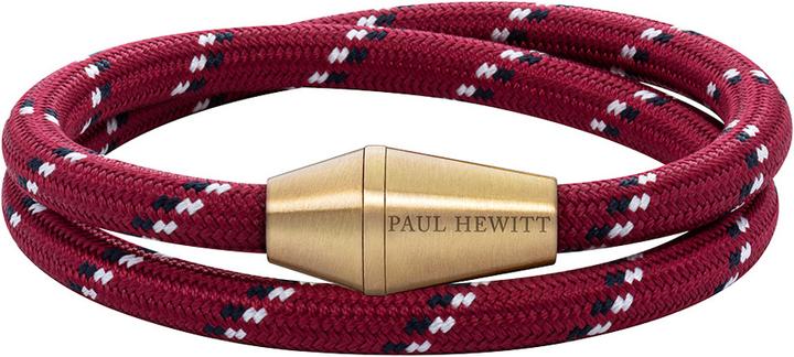 Immagine prodotto Paul Hewitt Braccialetto Conic Wrap ottone nylon rosso nero bianco M (38 cm, Nylon)