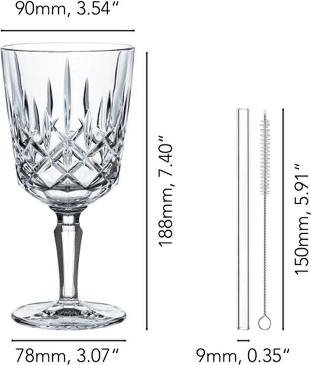 Actual product image Nachtmann Cocktailgläser / Weingläser mit Glastrinkhalmen Noblesse (3.55 dl, 2 x, Gin glasses)