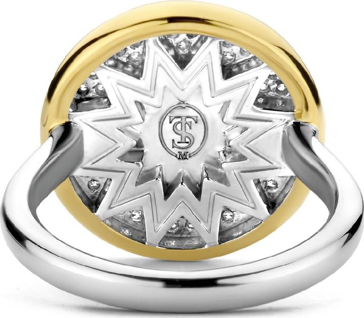 Image du produit Ti Sento Milano Bague soleil avec zirconium plaqué or bicolore 12215ZY (56, Argent 925)
