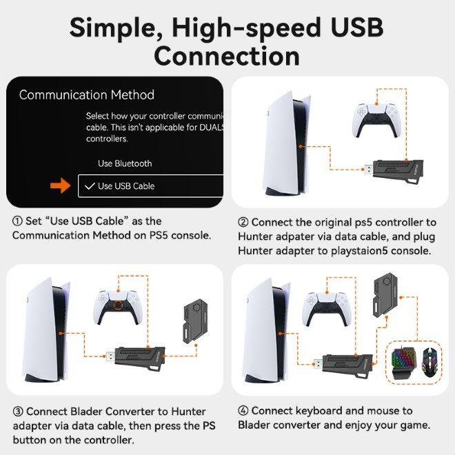 Produktbild MU Classic Adapter für Maus und Tastatur Blader und Hunter (PS5)