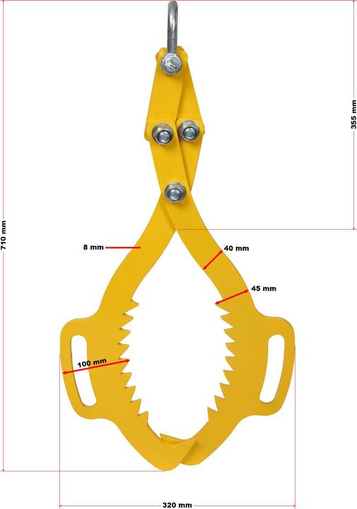 Actual product image Wiltec Professional Forestry Logging/ Grapple Claw for Tree Trunks and Logs up to Ø520mm and max. 500kg (520 mm)