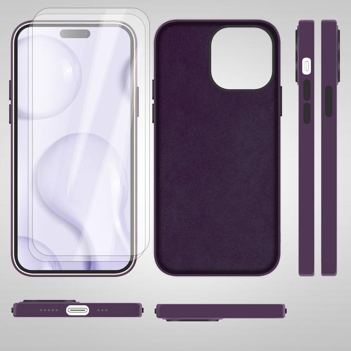 Actual product image Nalia Liquid silicone case with MagSafe function & 2x display protection glass (Apple iPhone 14 Pro)