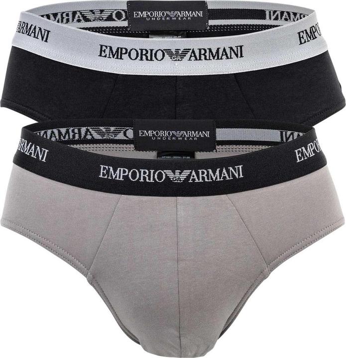Emporio Armani MEN'S KNIT 2-PACK BRIEF Core Logoband (XL, 2er Pack)
