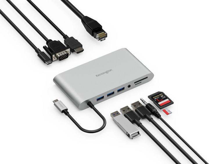 Actual product image Kensington UH1440p Mobile USB-C 8-in-1 Docking Station (USB-C, 3 Ports)