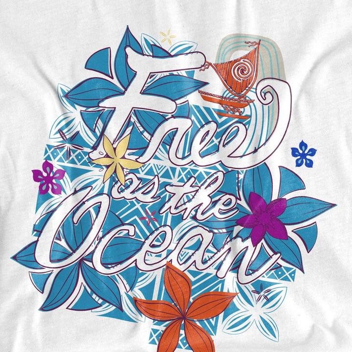 Actual product image Moana Unisex Adult Free As The Ocean T-Shirt (XL)