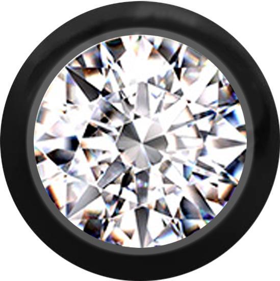 Produktbild Star Piercing Kugel schwarz mit Kristall silber (ohne Messing, Titan G23)