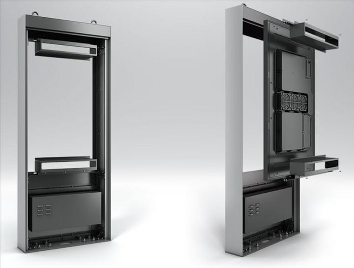 Actual product image DSS Outdoor stele portrait, 75" screen, aluminium